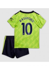 Fotbalové Dres Manchester United Marcus Rashford #10 Dětské Třetí Oblečení 2022-23 Krátký Rukáv (+ trenýrky)